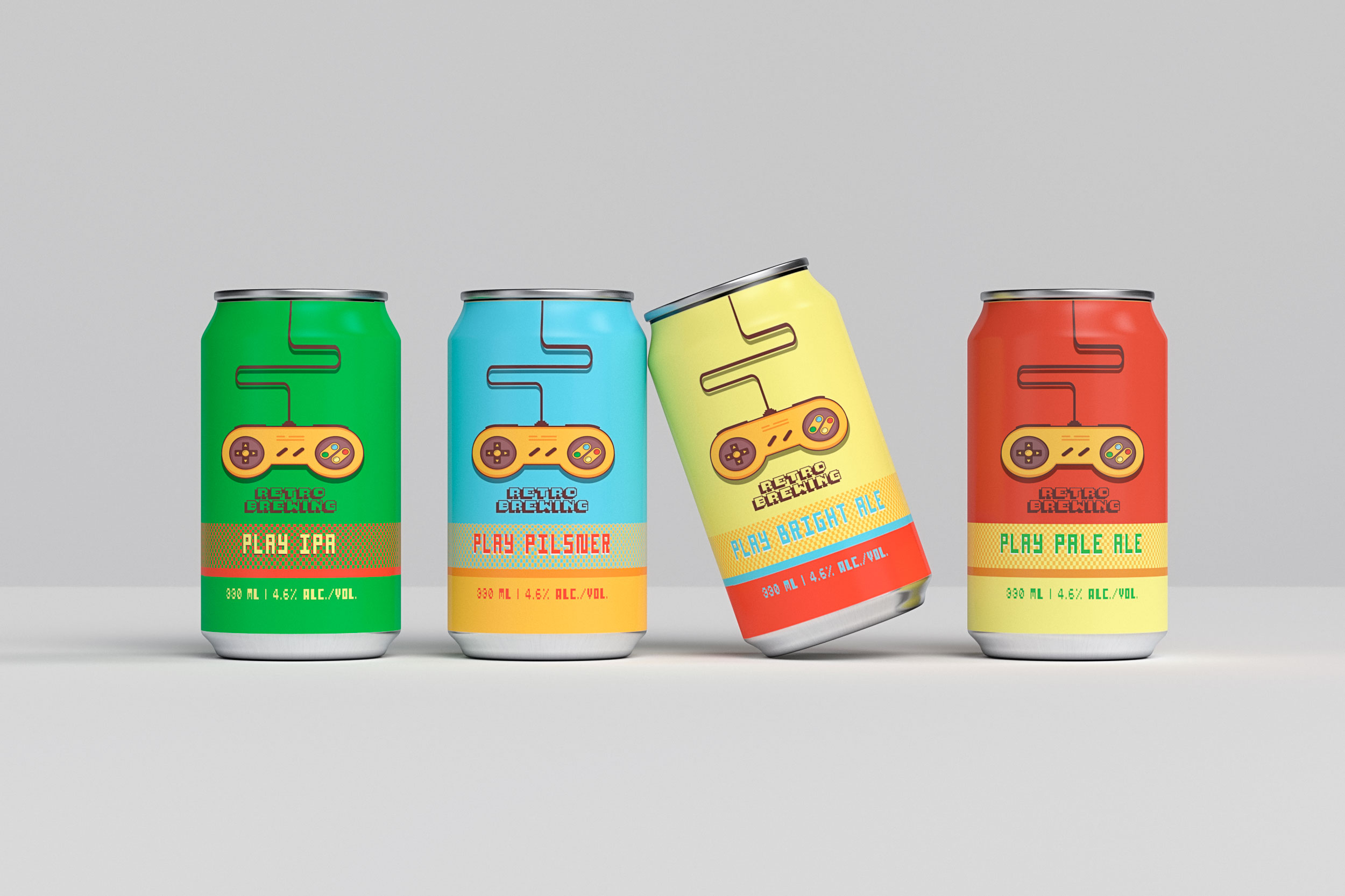 Retro gaming beer cans.