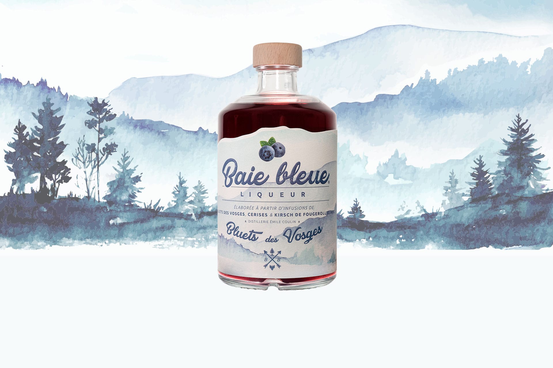 Blueberry liqueur made from Vosges blueberries