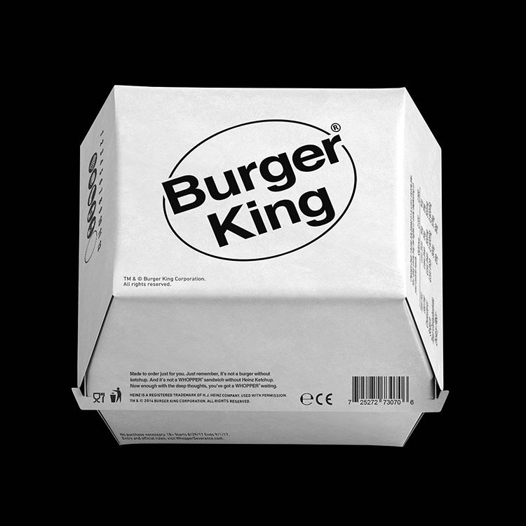 Packaging minimaliste Burger King